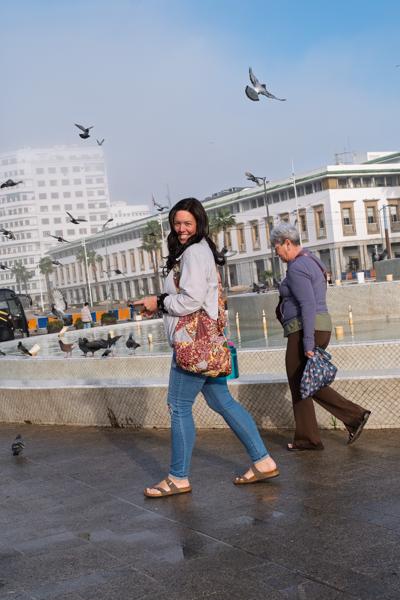 Casablanca Waterfront Promenade with Pigeons Casablanca, Morocco