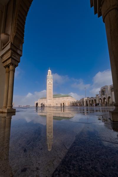 Hassan II Mosque Reflection in the Courtyard Casablanca, Morocco