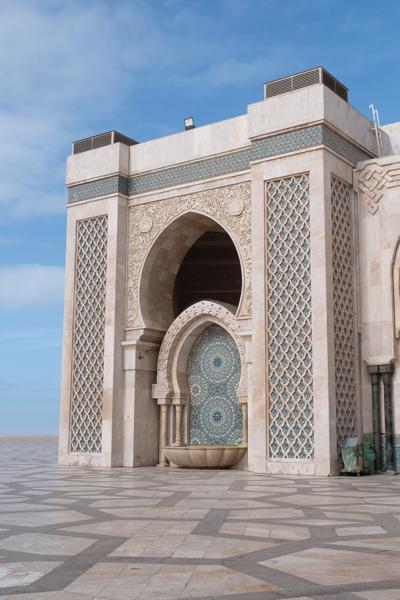 Coastal Moorish Arch with Intricate Zellige Tilework Casablanca, Morocco
