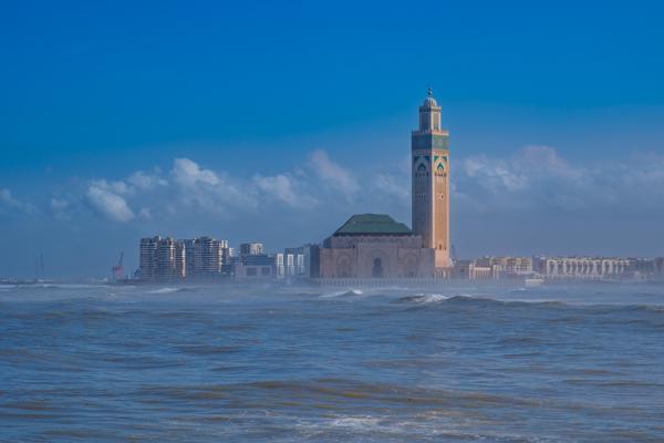 Casablanca's Hassan II Mosque by the Atlantic Ocean Casablanca, Morocco