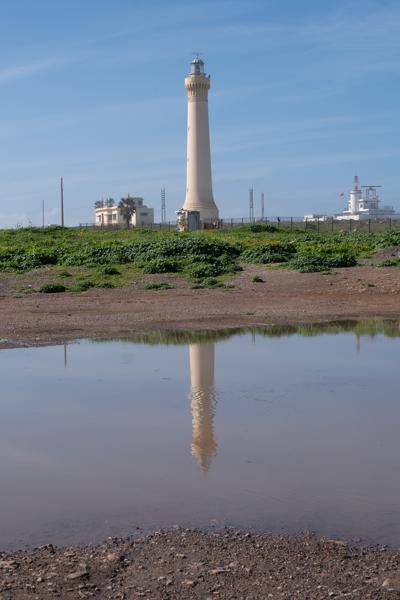 White Lighthouse on the Coast Casablanca, Morocco