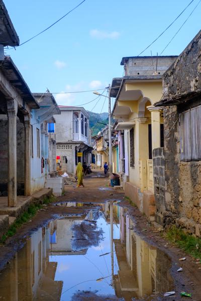 Puddle-Reflecting Alley in Moroni, Comoros M'lédjélé, Comoros