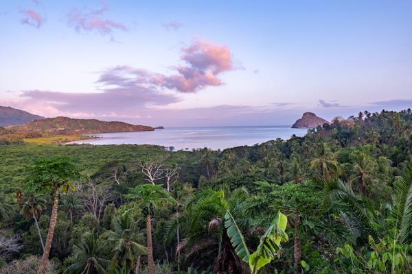 Sunset over a tropical bay on Mohéli, Comoros M'lédjélé, Comoros