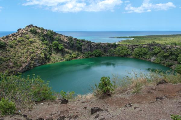 Volcanic Crater Lake Overlooking the Indian Ocean, Comoros Salémani, Comoros