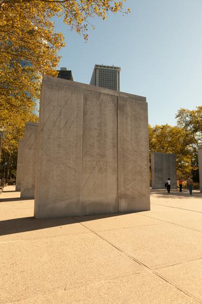 East Coast Memorial in Battery Park, Lower Manhattan (Autumn Morning) New York, United States