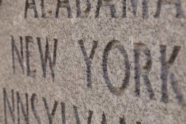Engraved “New York” in Granite (Lower Manhattan) New York, United States