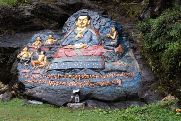 Rock Relief of a Buddhist Master with Tibetan Inscription, Thimphu Valley, Bhutan Boegarna_Dodennang, Bhutan