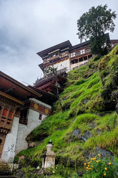 Bhutanese Monastery on a Rainy Hillside near Thimphu Boegarna_Dodennang, Bhutan
