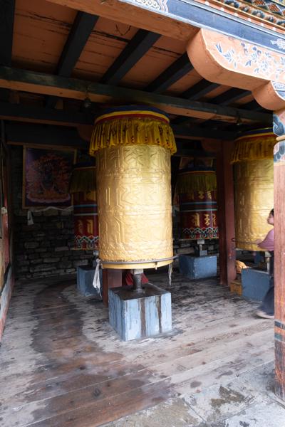 Prayer Wheels in a Bhutanese Buddhist Temple, Thimphu Thimphu, Bhutan