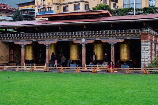Prayer Wheels at Tashichho Dzong, Thimphu (Bhutan) Thimphu, Bhutan