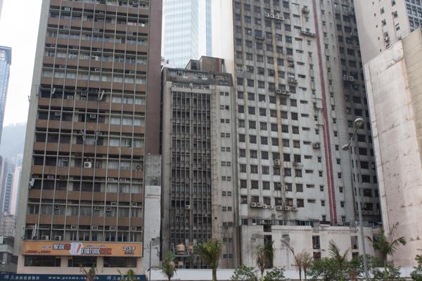 Dense High-Rise Facades in Central Hong Kong (2009) Hong Kong, China