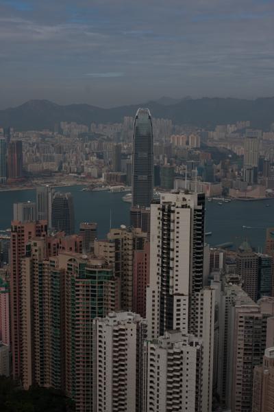 Hong Kong skyline with Two IFC from Victoria Peak Hong Kong, China