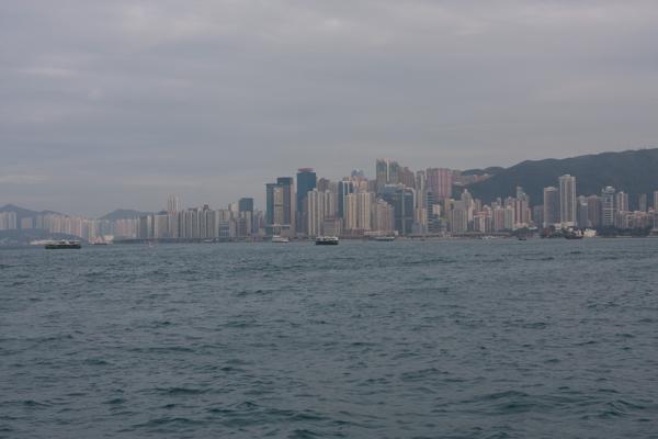Hong Kong Island skyline across Victoria Harbour (Tsim Sha Tsui viewpoint) Hong Kong, China