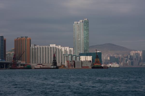 Victoria Harbour skyline with port activity, Hong Kong (February 2009) Hong Kong, China