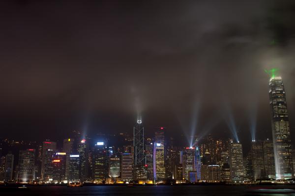 Hong Kong Island Skyline During “A Symphony of Lights” (Victoria Harbour, 2009) Hong Kong, China