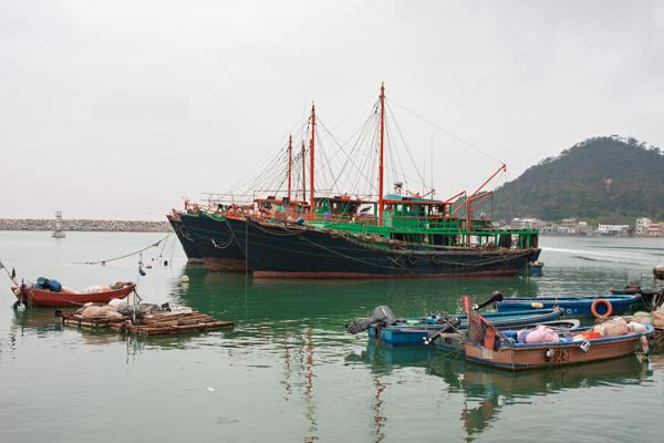 Fishing Junks at Tai O Harbor, Lantau Island (Hong Kong) Hong Kong, China