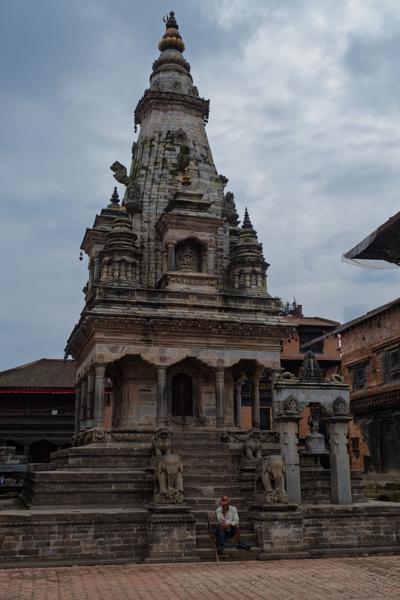 Nepalese Stone Pagoda in Kathmandu Valley Bhaktapur, Nepal