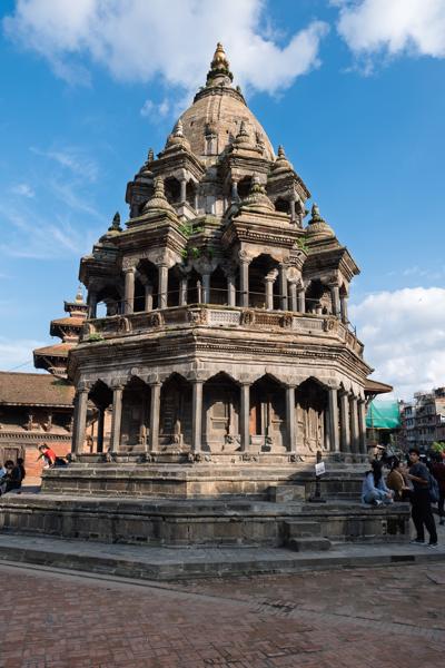Historic Nepalese Stone Pagoda Temple in Kathmandu Valley Lalitpur, Nepal