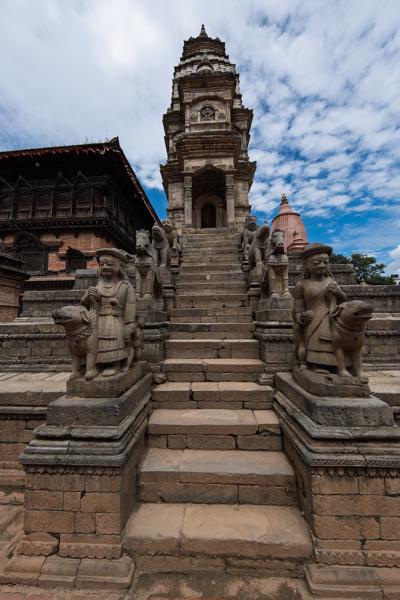 Nyatapola Temple Staircase at Bhaktapur Durbar Square Bhaktapur, Nepal