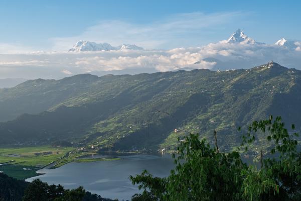 Himalayan Valley with Snow-Capped Peaks Pokhara, Nepal