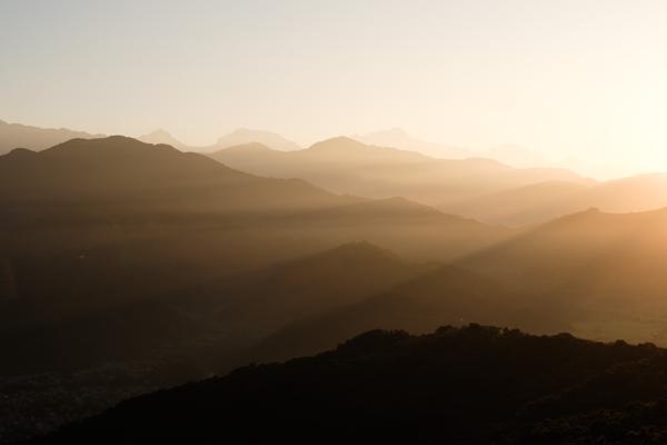 Golden Hour Over the Himalayas Pokhara, Nepal