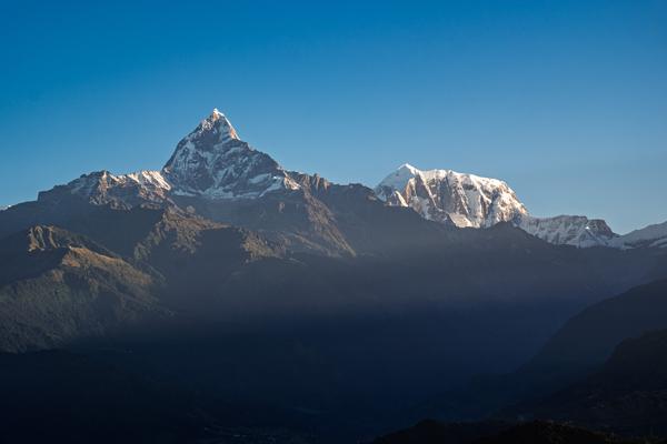 Snow-Capped Himalayan Peaks in Clear Sky Pokhara, Nepal