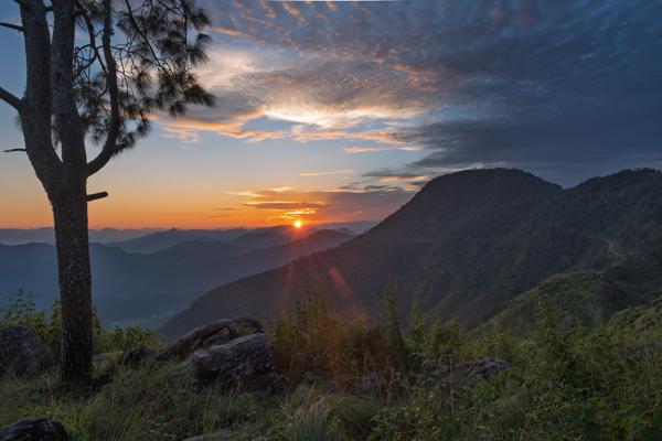Sunset Over Himalayan Foothills Bandipur, Nepal