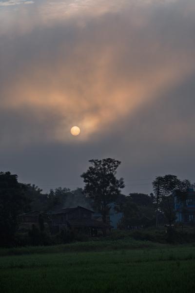 Dusk over a Nepalese Rural Village Bharatpur, Nepal