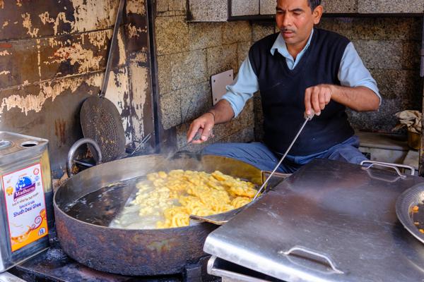 Street Vendor Frying Jalebi in Old Delhi, India Delhi, India