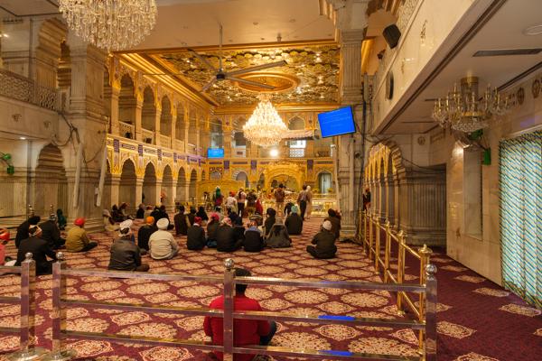 Prayer Hall Inside a Sikh Gurdwara in Old Delhi Delhi, India