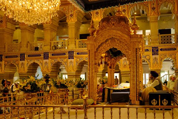 Golden sanctum inside Gurdwara Sis Ganj Sahib, Old Delhi Delhi, India