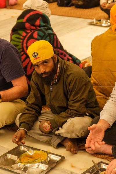 Langar Meal at a Sikh Gurdwara, Old Delhi Delhi, India