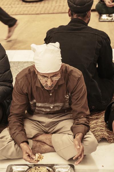 Langar Meal at a Sikh Gurdwara in Old Delhi Delhi, India
