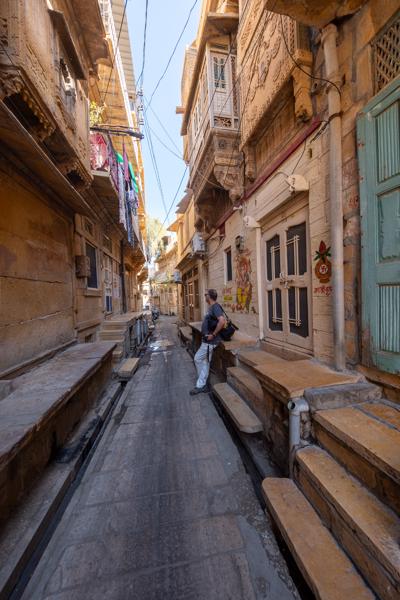 Narrow Sandstone Alley in Jaisalmer Fort, Rajasthan Jaisalmer, India