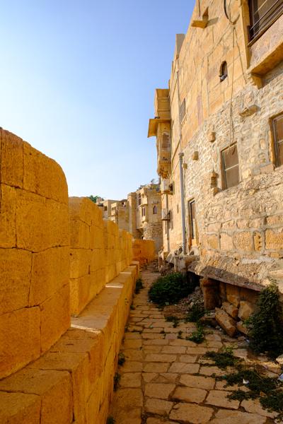Narrow Sandstone Alley in Jaisalmer Fort, Rajasthan Jaisalmer, India