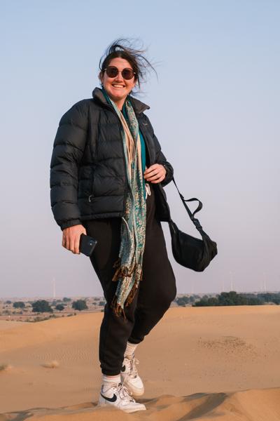 Windy Portrait on the Thar Desert Dunes near Jaisalmer (India) Damodara, India