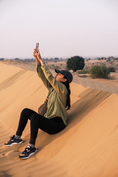 Selfie on a Sand Dune in the Thar Desert (Jaisalmer, India) Damodara, India