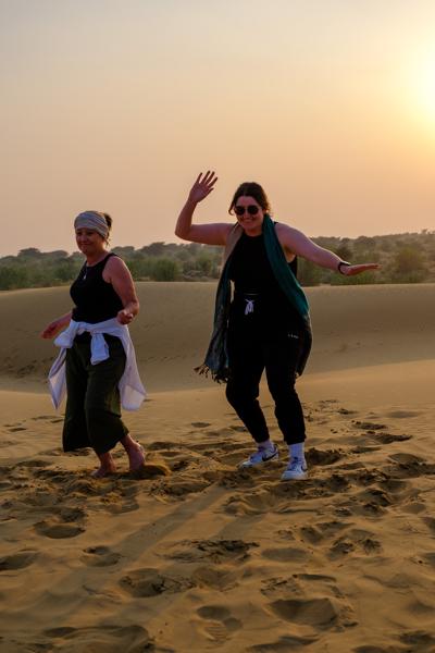 Sunset Walk on the Sand Dunes near Jaisalmer, Rajasthan Damodara, India