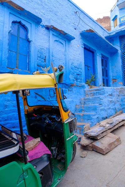 Auto Rickshaw in Jodhpur’s Blue City Alley Jodhpur, India