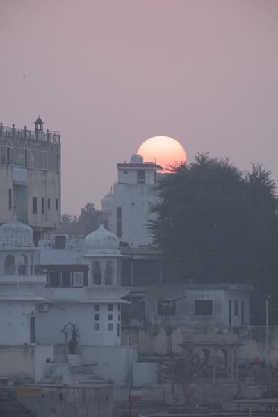 Hazy Sunset Over Pushkar’s Whitewashed Rooftops, Rajasthan Pushkar, India