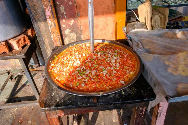Jaipur street sweet stall with nut-garnished dessert Jaipur, India