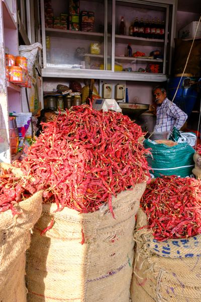 Dried Red Chili Pepper Stall in Jaipur, India Jaipur, India