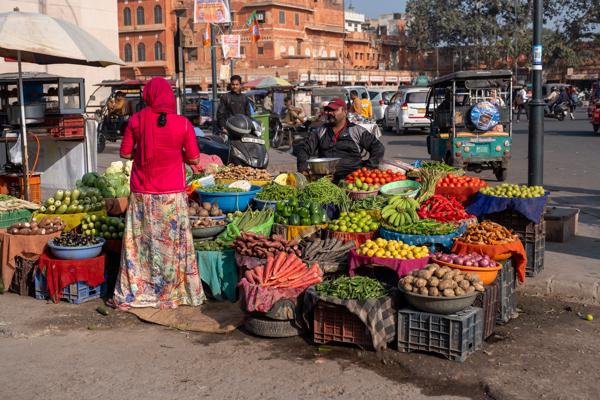 Street Vegetable Market in Jaipur’s Pink City Jaipur, India