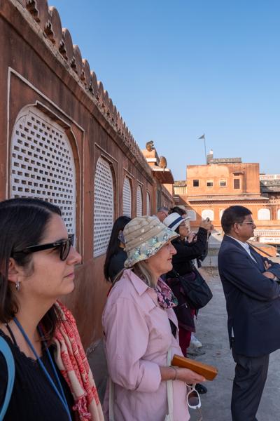 Tourists on a Palace Terrace in Jaipur, Rajasthan Jaipur, India