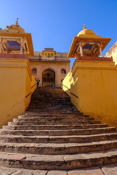 Stairway to Amer Fort Entrance, Jaipur (Rajasthan) Jaipur Municipal Corporation, India