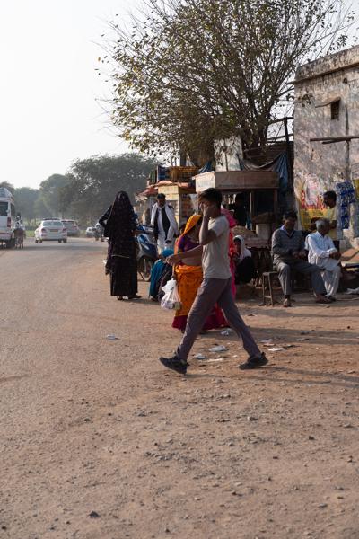 Morning roadside scene near Dausa, Rajasthan (India) Bandikui, India