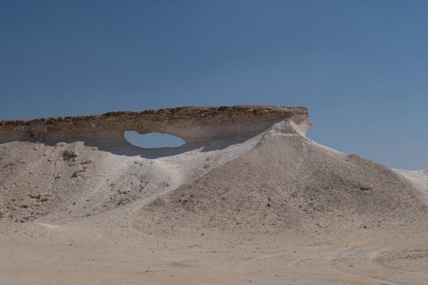 Desert Rock Arch Under Clear Sky Zekreet, Qatar