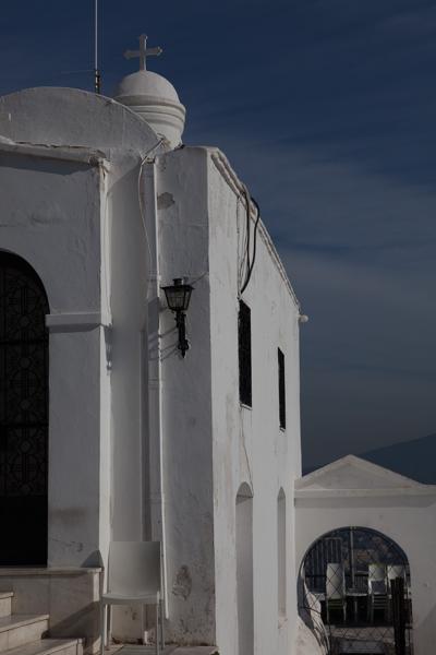 Whitewashed Greek Church on a Sunny Day Athens, Greece