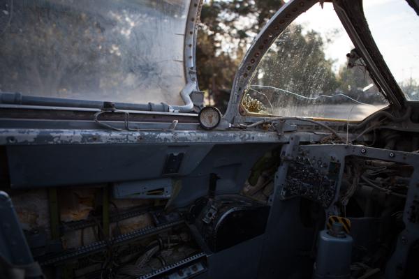 Abandoned Aircraft Cockpit in Athens Athens, Greece