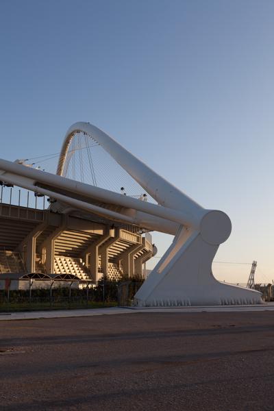 White Cable-Arch Structure by Athens Stadium Complex Municipality of Nea Ionia, Greece